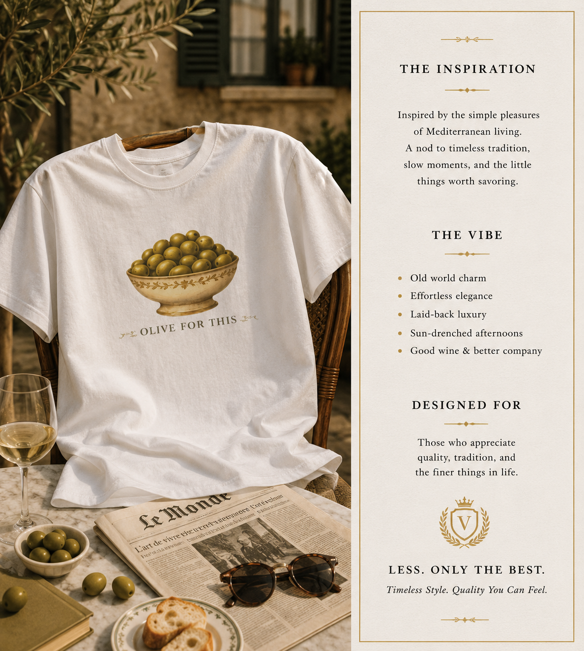 valanor arden Olive For This Tee — Vintage Bowl of Olives Graphic T-Shirt