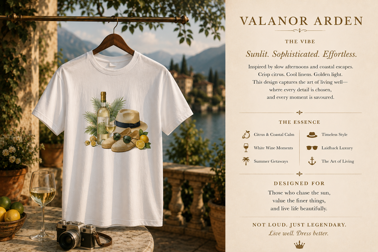 Valanor arden - sunshiny day vintage luxury tee