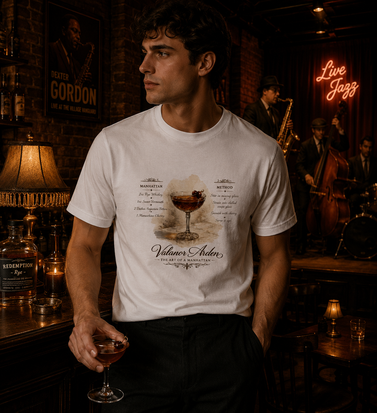 Valanor Arden – The Art of a Manhattan | Luxury Cocktail Graphic T-Shirt