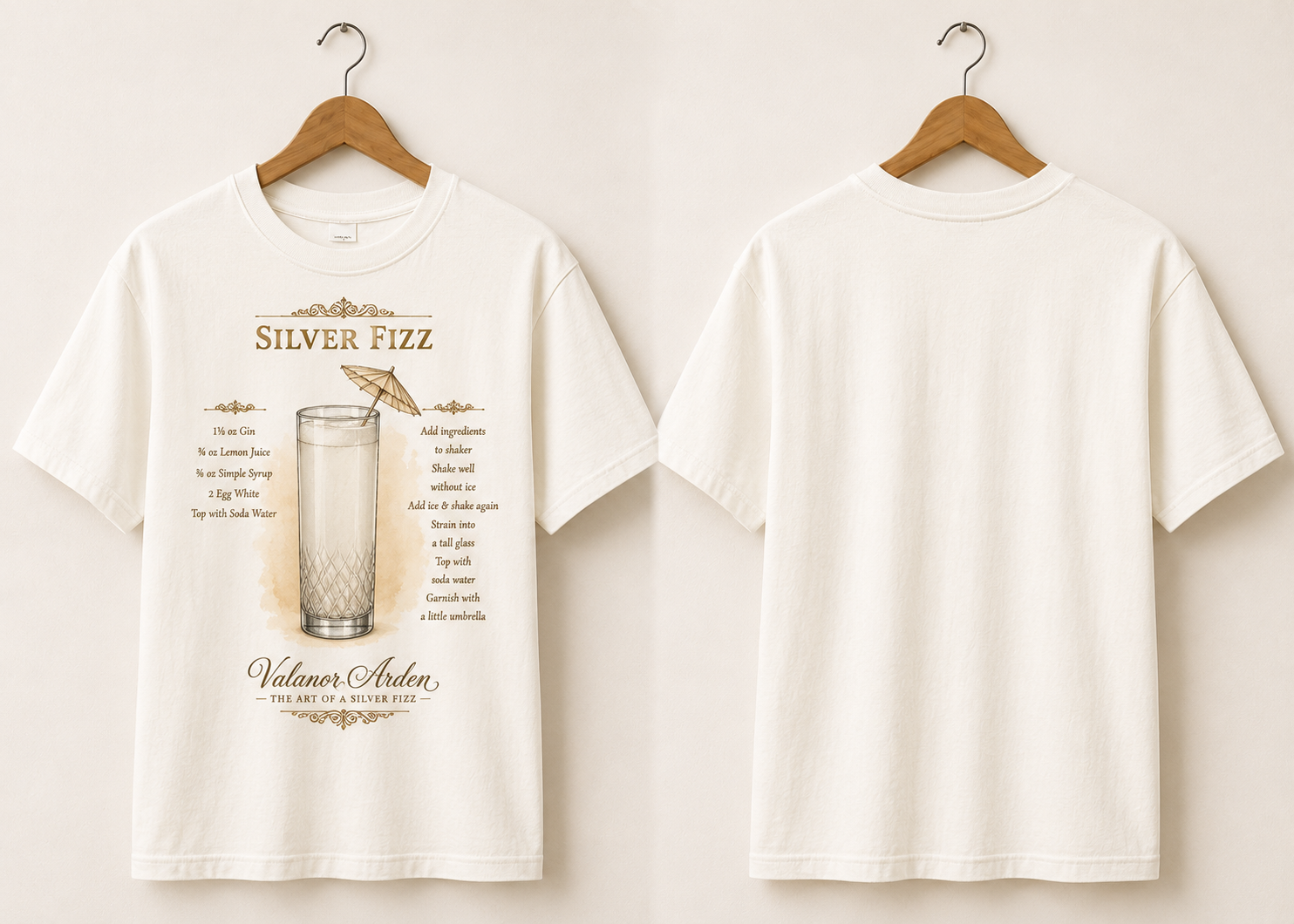 Valanor Arden – The Art of a Silver Fizz | Luxury Cocktail Graphic T-Shirt