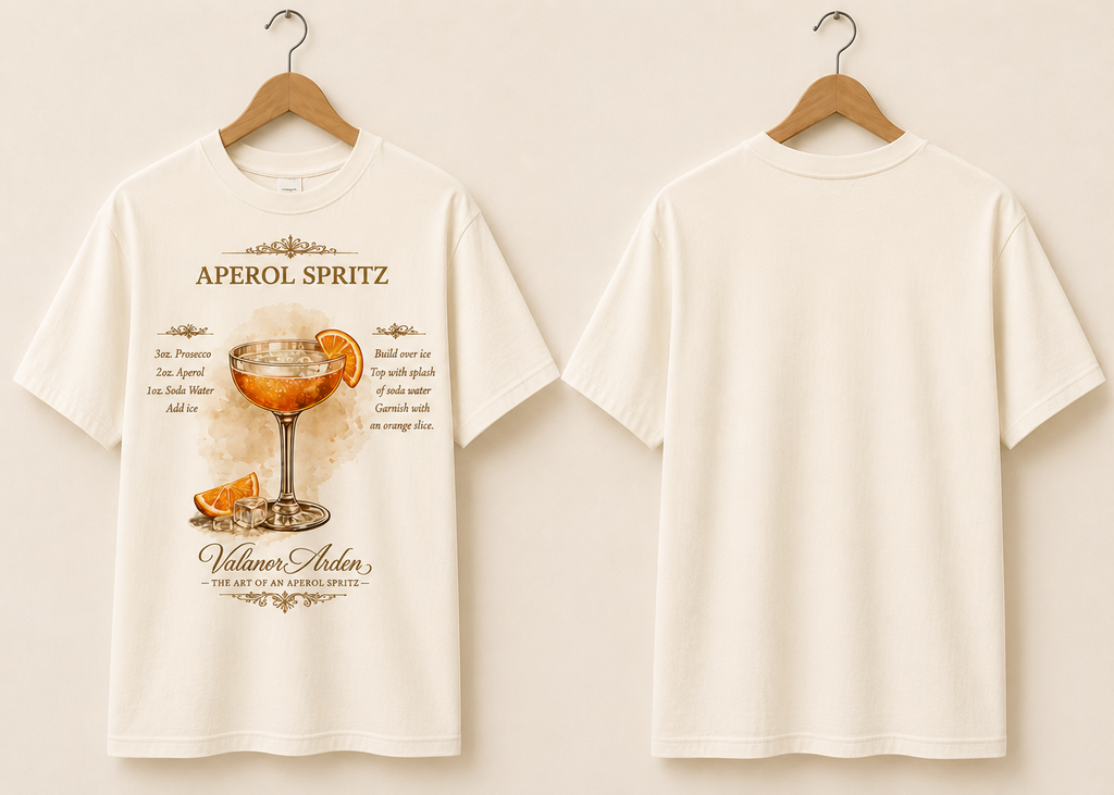 Valanor Arden – The Art of an Aperol Spritz  | Luxury Cocktail Graphic T-Shirt