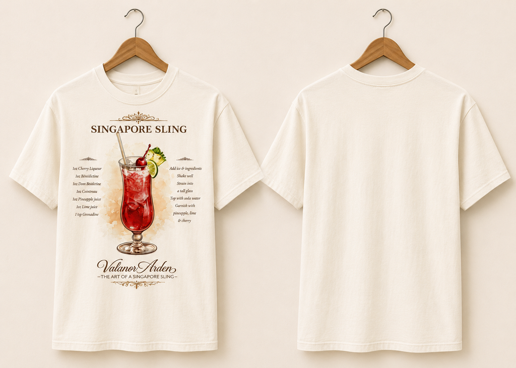 Valanor Arden – The Art of a Singapore Sling | Luxury Cocktail Graphic T-Shirt