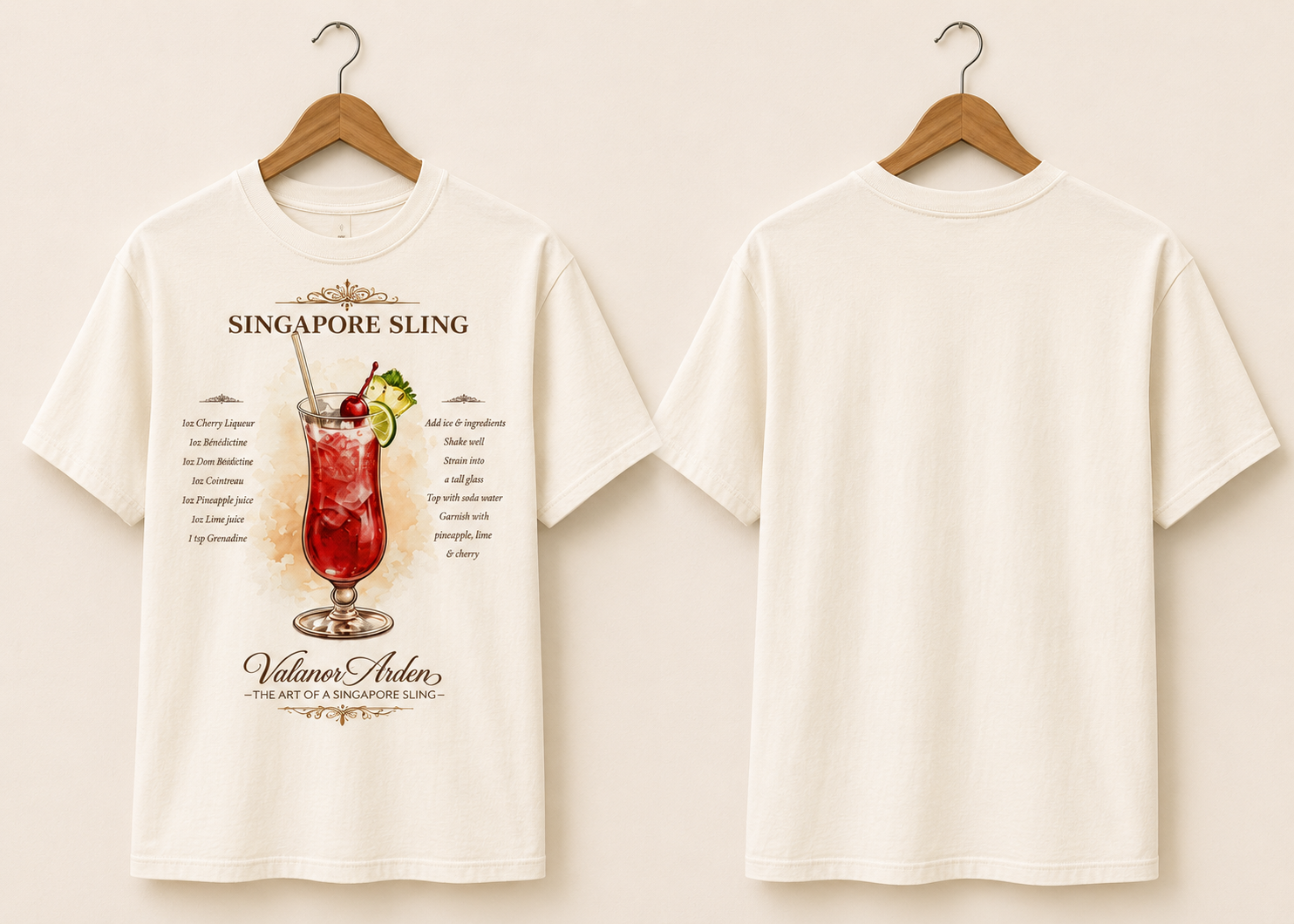 Valanor Arden – The Art of a Singapore Sling | Luxury Cocktail Graphic T-Shirt