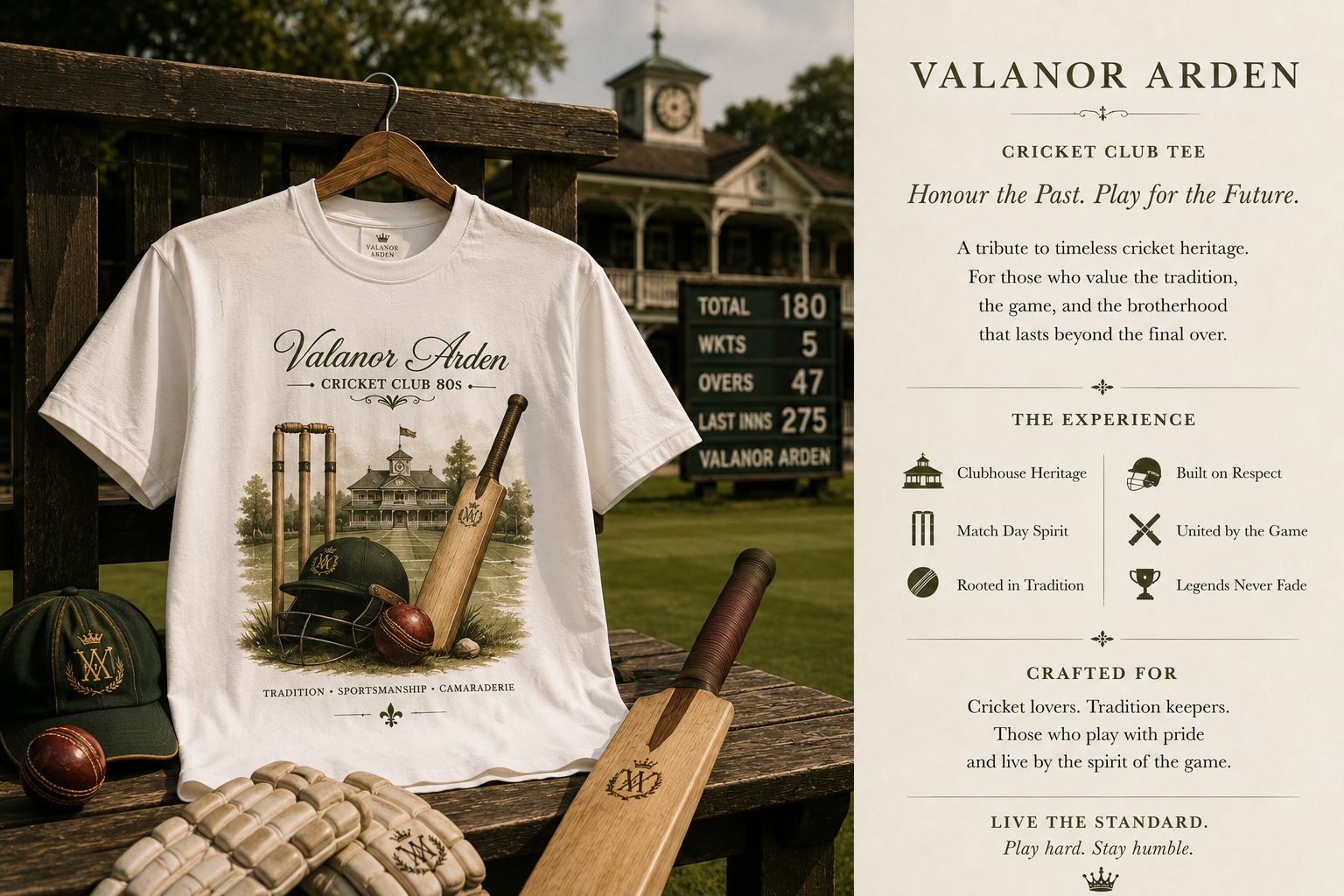 Valanor Arden – Cricket Club Heritage™ | Premium Graphic T-Shirt