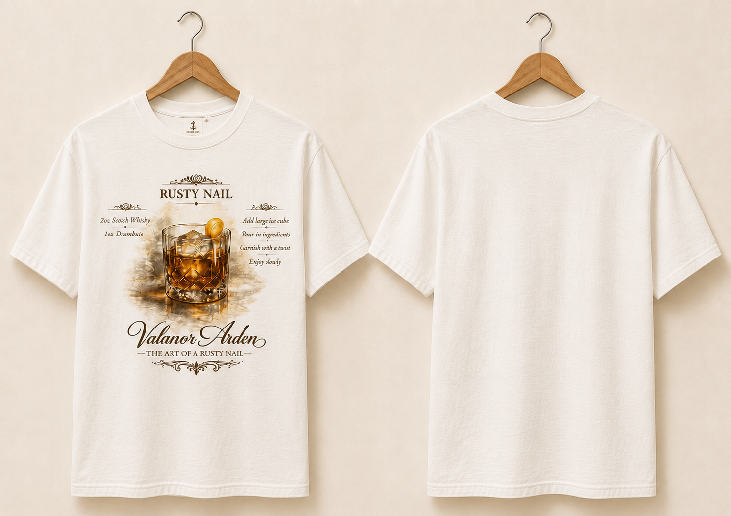 Valanor Arden – The Art of a Rusty Nail | Luxury Cocktail Graphic T-Shirt