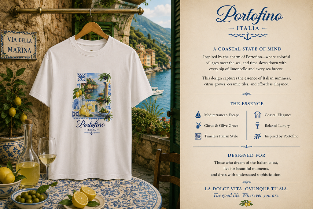 Valanor Arden – Portofino Italia | Mediterranean Luxury Graphic T-Shirt
