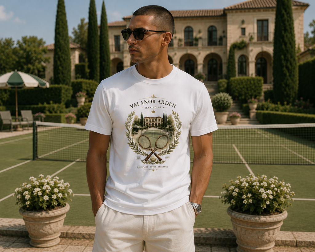 Valanor Arden Tennis Club Heritage Tee | Luxury Tennis Graphic T-Shirt