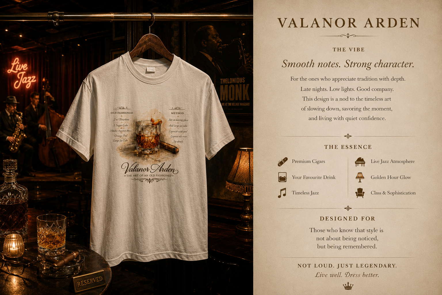 Valanor Arden – The Art of an Old Fashioned | Vintage Cocktail Graphic T-Shirt