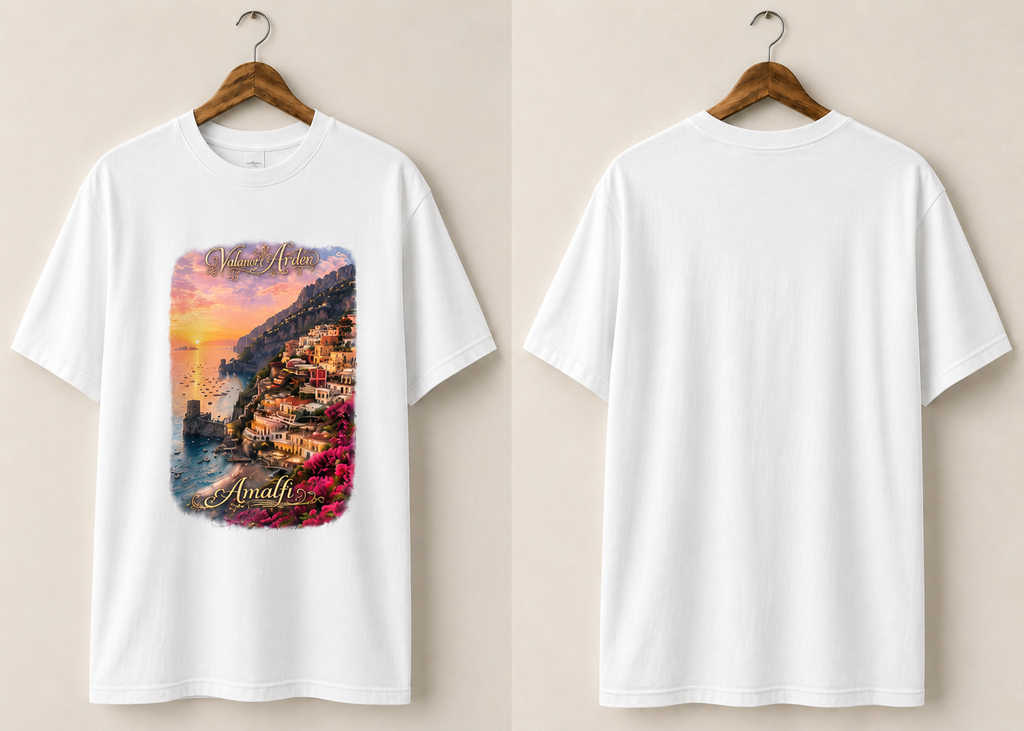 Valanor Arden – Amalfi Sunset | Luxury Mediterranean Graphic T-Shirt