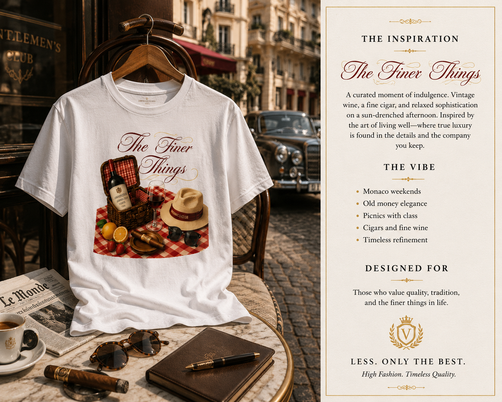 Valanor Arden – The Finer Things | Old Money Picnic Graphic T-Shirt